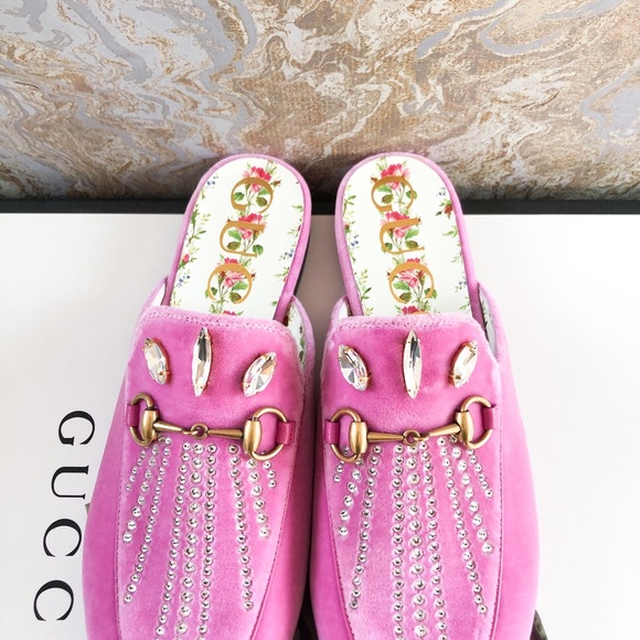 New! Gucci Princetown Horsebit Crystal MuleLoafers - Picture 4 of 12